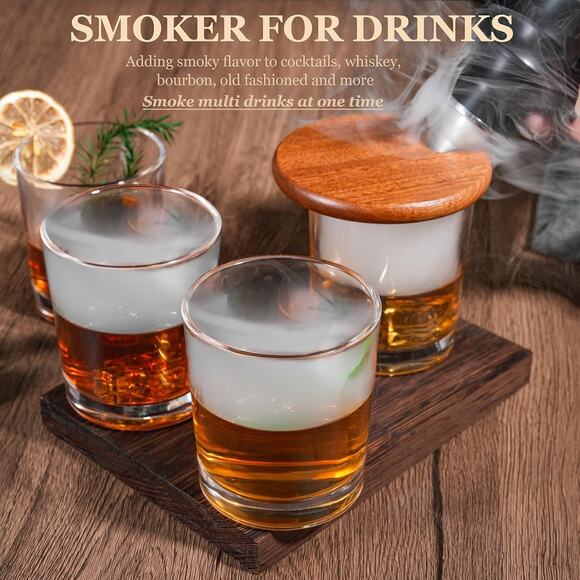 Electric Cocktail Smoker Kit - Rechargeable Whiskey Smoker Kit with Smoking Gun - Picture 3 of 7